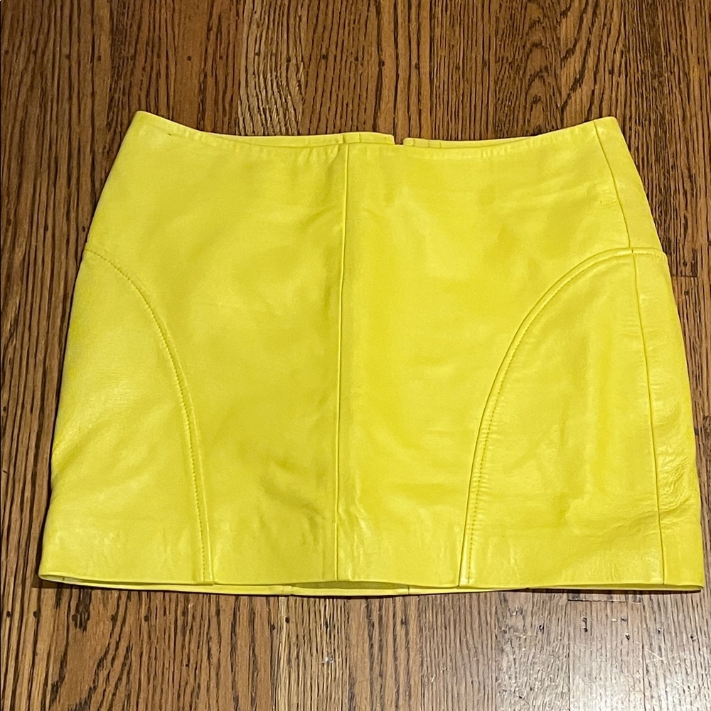 Remain leather skirt